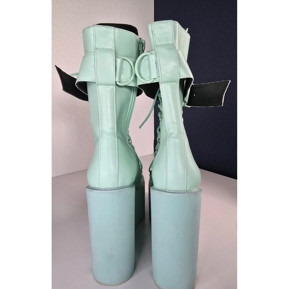 Sugar Thrillz Kawaii Traitor Platform Boots Dolls Kill Pastel Mint Green Size 11 - Picture 5 of 11